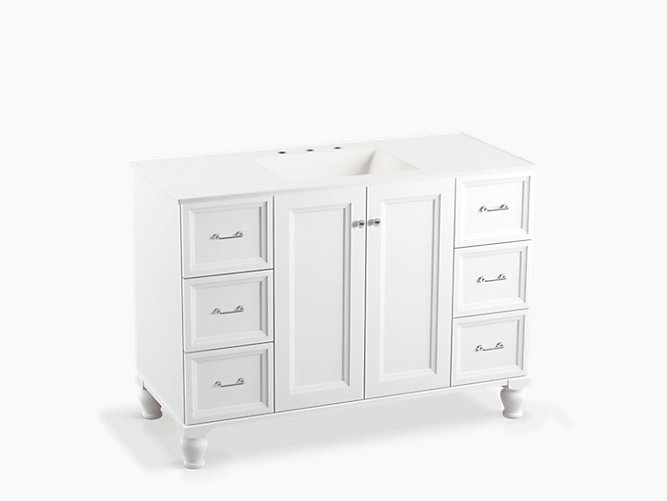 K 99522 Lg Damask 48 Inch Vanity With Legs 2 Doors 6 Drawers